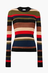 Pull en maille rayée multicolore Multico vue de face