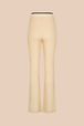 Ribbed Knit Flare Pants Camel back view