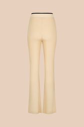 Ribbed Knit Flare Pants Camel back view