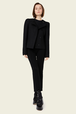 Blouson court noir en laine mélangée Noir vue portée de face