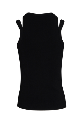 Débardeur maille femme Noir vue de dos