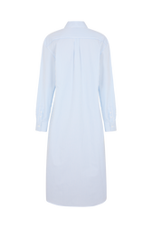 Chemise en coton à manches longues fines rayures Raye blanc / bleu vue de dos