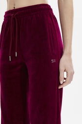 Pantalon de jogging en velours Framboise vue de détail 2