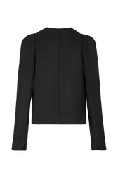 Women Short Wool Blend Jacket Black back view