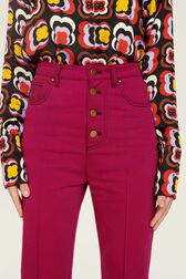 Jean flare taille haute fuchsia femme Fuchsia vue de détail 2