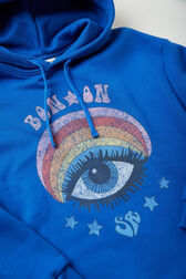 Printed Girl Oversize Hoodie - Bonton x Sonia Rykiel Blue details view 3