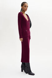 Long-Sleeved V-Neck Cardigan Claret details view 1