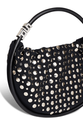 Sac Domino médium en nylon et studs Noir vue de détail 1