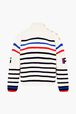 Pull SR marinière tricolore Blanc vue de face
