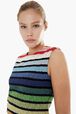 Multicolored Striped Short Dress Multico details view 1