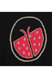 Jacquard Knitted Jumper Black details view 1