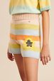 Short maille rayé multicolore pastel femme Multico vue de détail 2