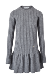 Robe danseuse courte laine et cachemire femme Gris vue de face
