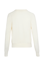Women Rhinestone Print Sweater White back view