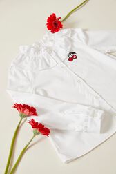 Girl Ruffled Blouse White details view 1