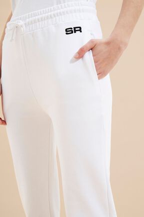 Pantalon jogging logo Sonia Rykiel femme Blanc vue de détail 2