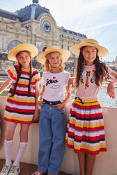 Jupe fille rayée broderie anglaise Multico vue de détail 2