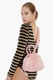 Women Mini Velvet Bag Pink front worn view