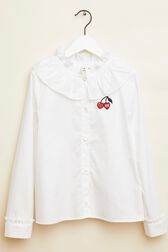 Girl Ruffled Blouse White front view
