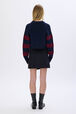 Pull à rayures reliefées Raye bleu/rouge vue portée de dos