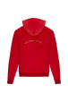 Women Velvet Hoodie Red back view