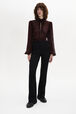 High-Waisted Trousers Black front worn view