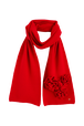 Écharpe laine fleur en relief femme Rouge vue de dos