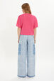 Short-sleeved jumper Pink back worn view