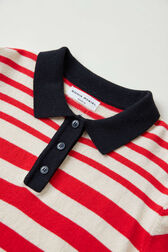 Striped Girl Long Sleeve Polo Knit Red/vanilla details view 1