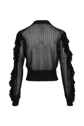 Viscose Knit Pussybow Jumper Black back view