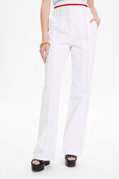 Women Cotton Canvas Straight-Leg Trousers White details view 1