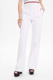 Pantalon droit canvas de coton femme Blanc vue de détail 1