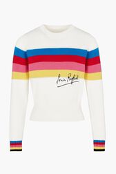 Multicolored Stripes Long Sleeve Sweater Multico front view