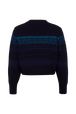 Long-Sleeved Crew-Neck Jumper Blue back view