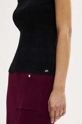 Sleeveless Crew-Neck Jumper Black details view 2