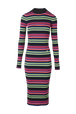 Robe longue rayé multicolore femme Multico raye noir vue de face