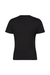 Women T-shirt with Rhinestone Motif Black back view