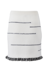 Mini jupe laine intarsia charms femme Ecru vue de dos