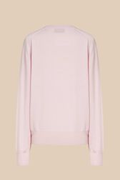 Women Rhinestone Print Sweater Baby pink back view