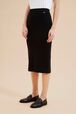 Women Cotton Midi Skirt Black details view 1