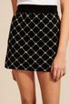 Women Jacquard Mini Skirt Black details view 2