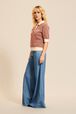 Women Geometric Print Short Sleeve Polo Shirt Brun details view 1
