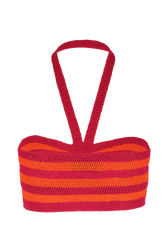 Bandeau rayures ajourées femme Raye fuchsia/corail vue de dos