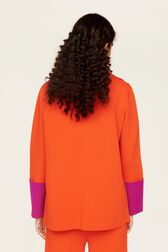 Women Two-Tone Suit Orange back worn view