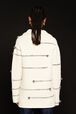 Women Charms Intarsia Wool Jacket Ecru back worn view