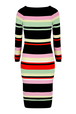 Robe longue rayée multicolore femme Noir vue de dos