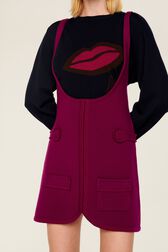 Robe courte sans manches maille milano femme Fuchsia vue de détail 1