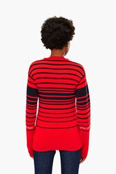 Iconic Rykiel Multicolored Stripes Sweater Red back worn view