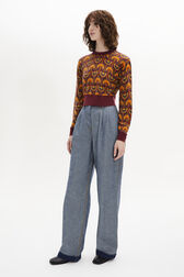 Pull manches longues imprimé motif Vintage Papyrus Orange vue de détail 1
