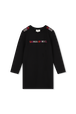 Long sleeved dress Black front view